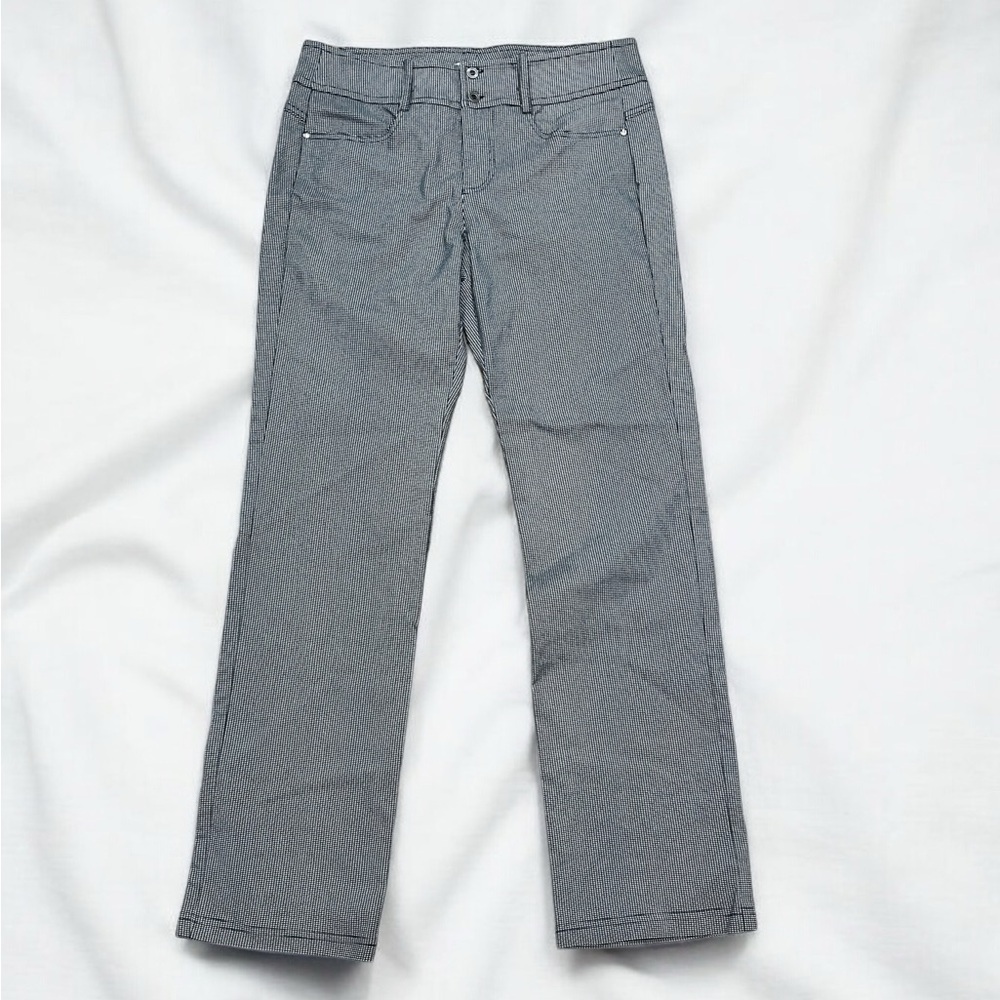 NWT BRENDA BEDDOME Straight Leg Pant 607A Houndstooth Black White Size 31